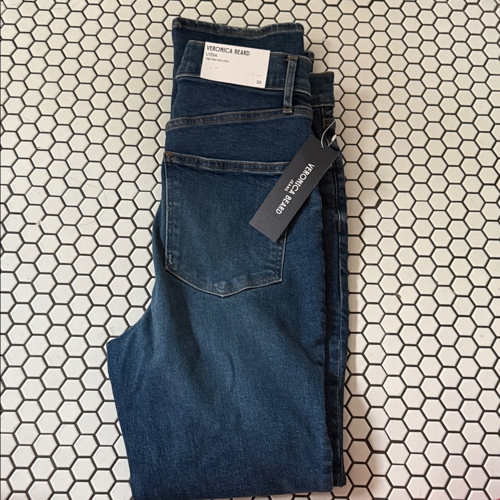 Veronica Beard Lydia High Rise Indigo Stretch ultra stretch Jeans 30 NWT